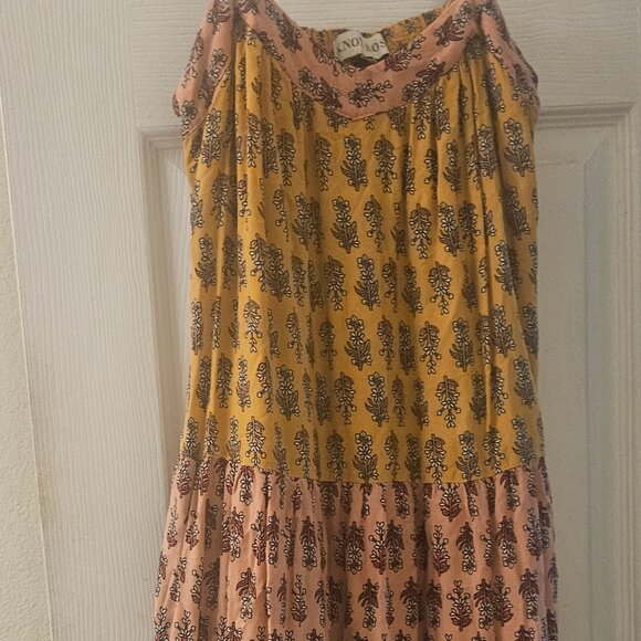 Knox Rose Multicolor tiered boho CottageCore sleeveless dress pockets maxi S - Picture 6 of 11